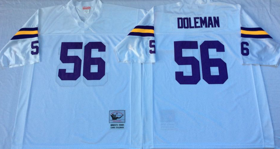 Men NFL Minnesota Vikings #56 Doleman white Mitchell Ness jerseys